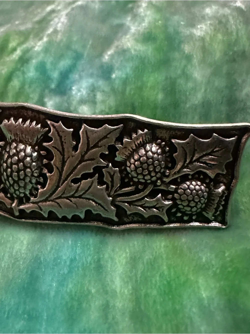 Oberon Design Scottish Thistle Britannia Metal Barrette